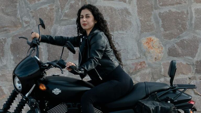 Veste moto femme